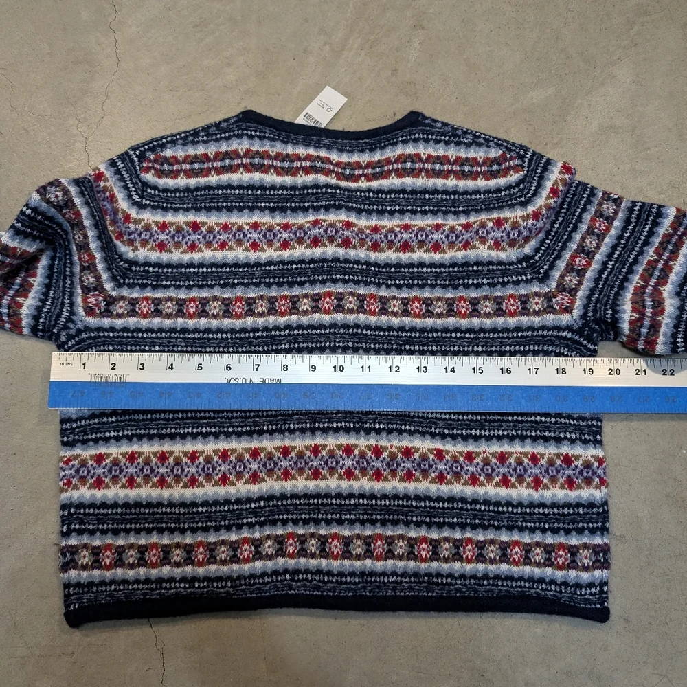 NWT J. Crew Fair Isle Sweater Women's M Cropped Wool Blend Striped